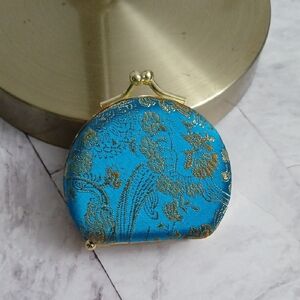 Elegant Blue and Gold Women's Coin Purse